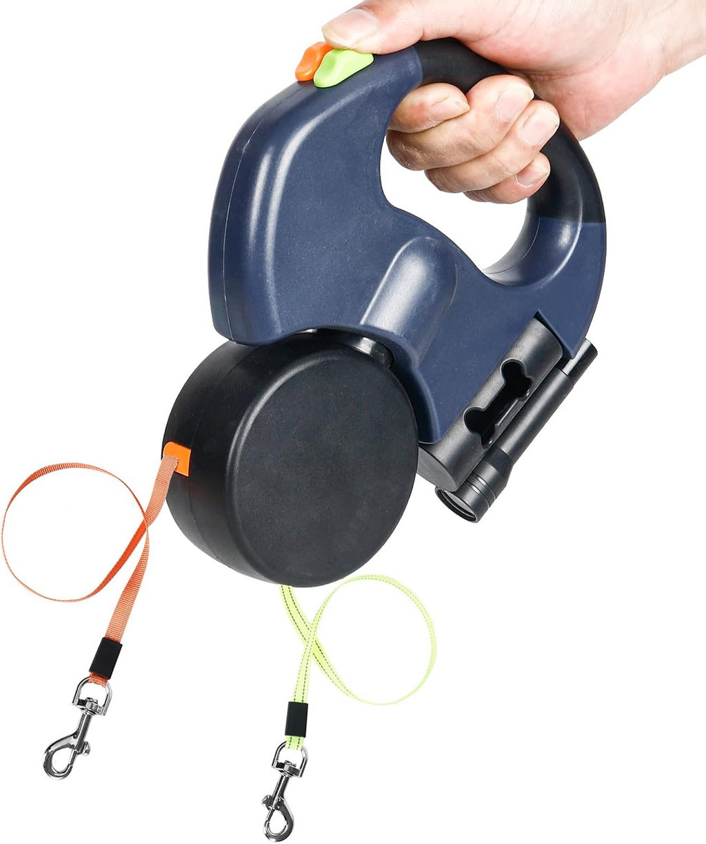 Revolutionary Dual Pet Leash: Retractable, Reflective, and Tangle-Free 360° Swivel Design for Effortless Dog Walking