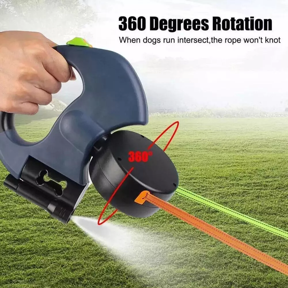 Revolutionary Dual Pet Leash: Retractable, Reflective, and Tangle-Free 360° Swivel Design for Effortless Dog Walking