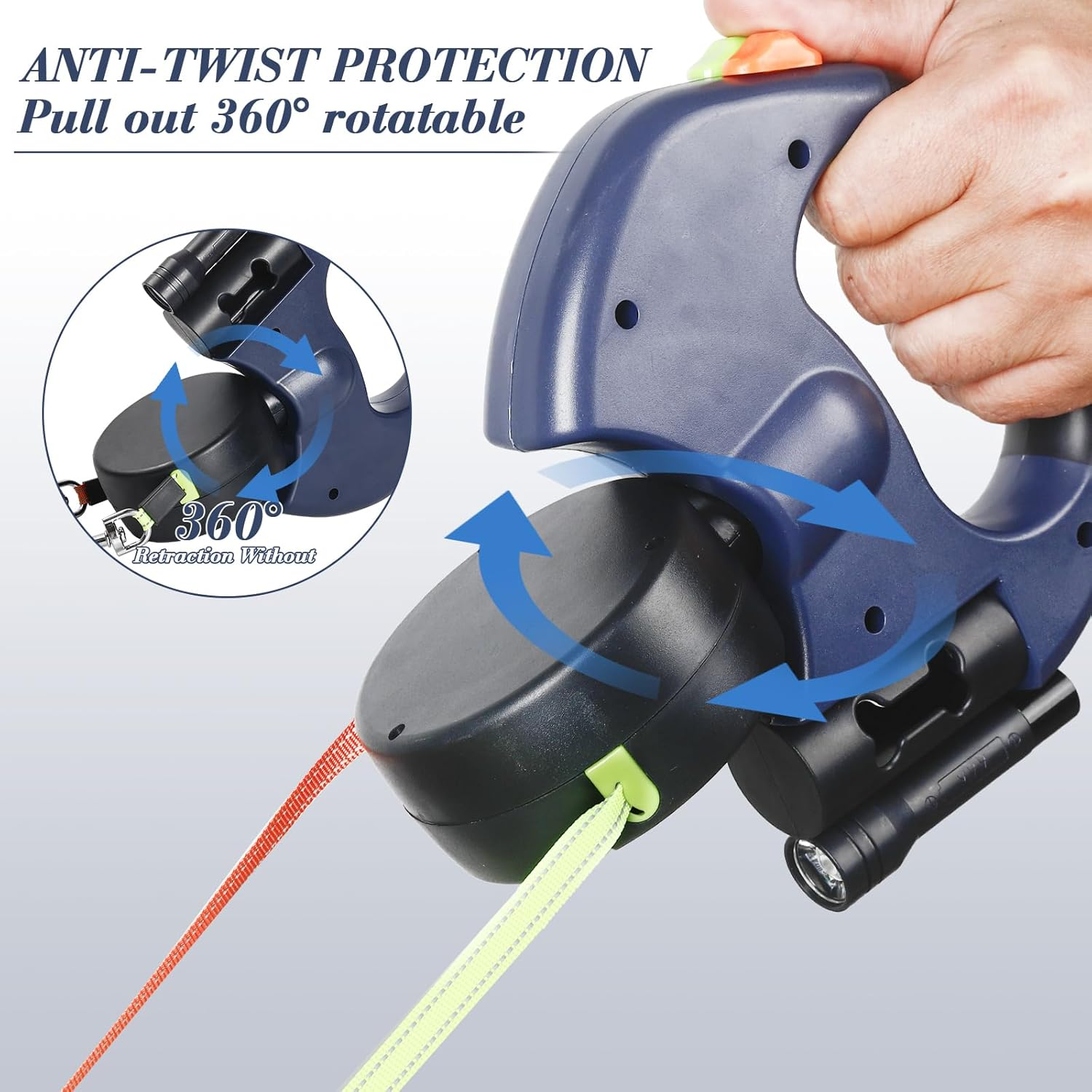 Revolutionary Dual Pet Leash: Retractable, Reflective, and Tangle-Free 360° Swivel Design for Effortless Dog Walking