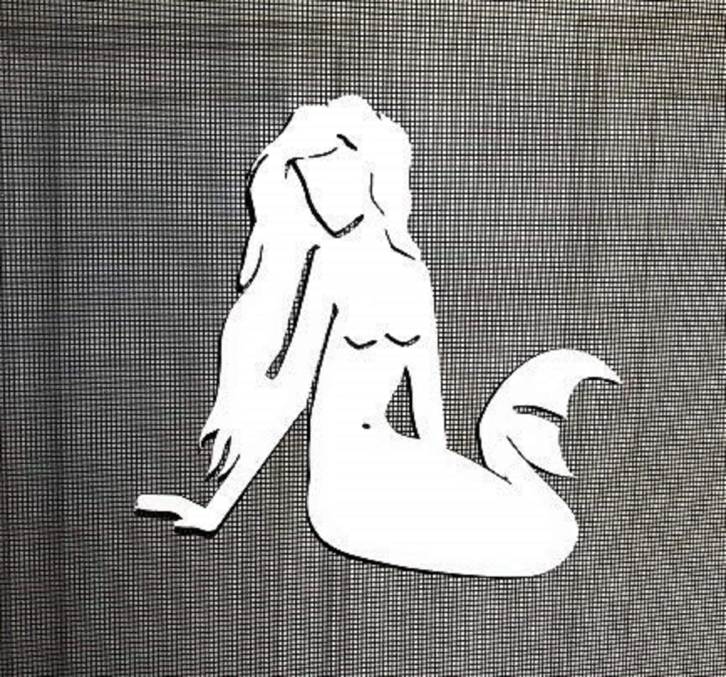 Dcentral® Mermaid Flexible Vinyl Screen Magnet; Double-Sided. White-Easier to See, Decorative. Helps to Stop Walking into Screens, Covers Small Tears, for NON-RETRACTABLES, Size W 5.8" X L 5.8"