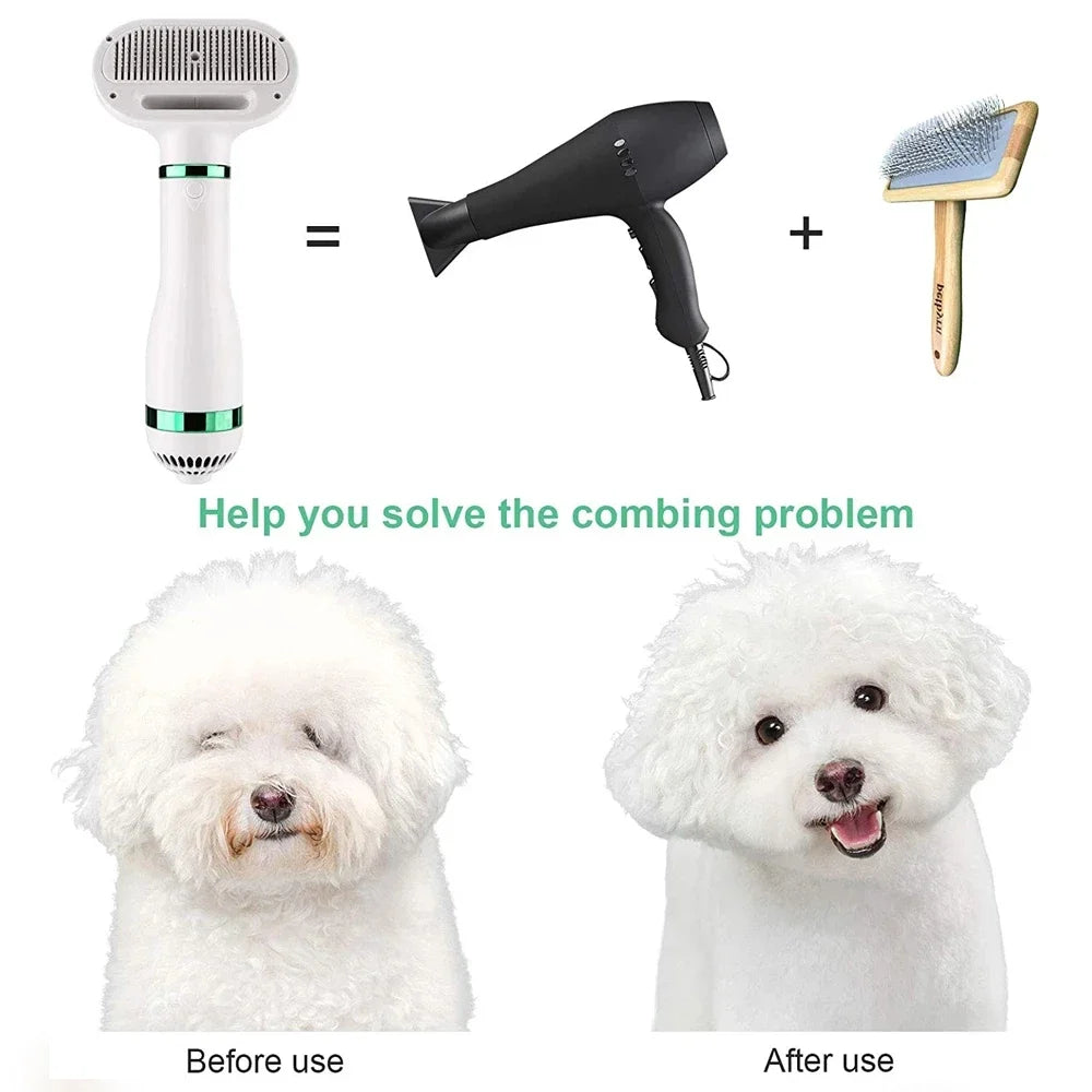 Transform Your Pet's Grooming Routine with the 2-In-1 Quiet Pet Dryer and Comb Brush – Perfect for Dogs, Cats, and Small Animals!